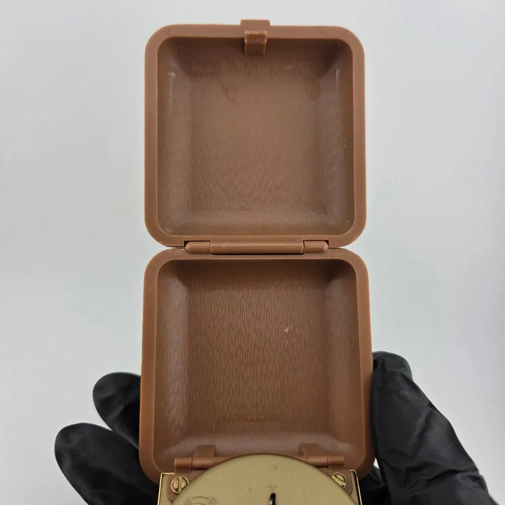 Westclox Vintage Wind-Up Travel‎ Alarm Clock 1960s-70s Brown Case Works